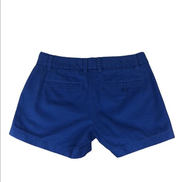 J Crew shorts Women’s chino Flat Front cuffed blue size 0 - Picture 2 of 8